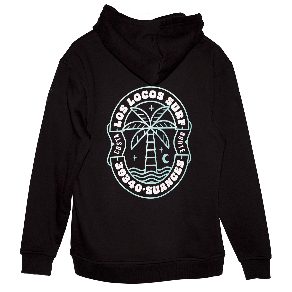 sudadera canguro negro palmeras luna Los Locos