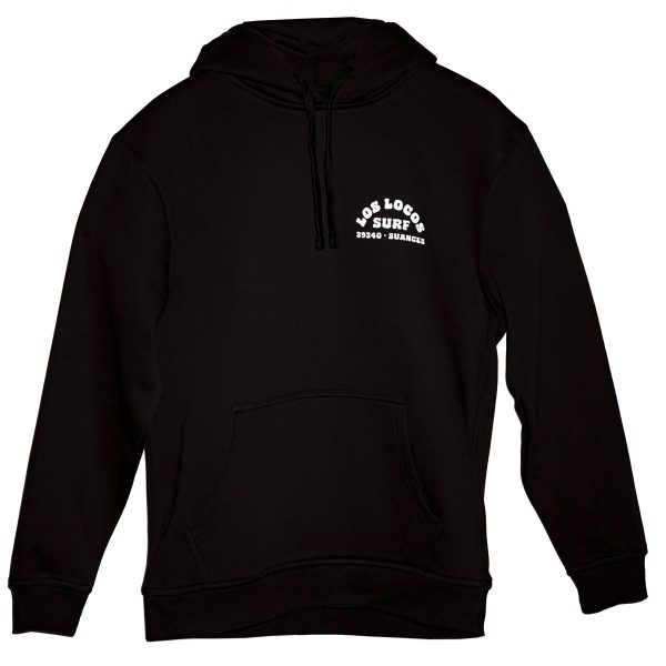 sudadera canguro negro palmeras luna frontal Los Locos