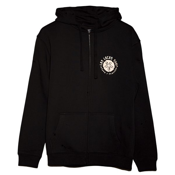 sudadera capucha cremallera negro natura los locos tienda de surf