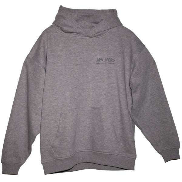 sudadera capucha gris jaspeado palmeras los locos tienda de surf